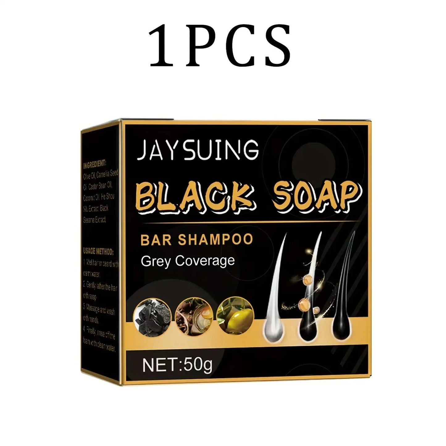 Hair Shampoo Soap Polygonum Multiflorum Black Soap White Hair Repair Soap Hair Care Set Nourishing Anti Dandruff Hair Dye Soap Peaceful Pleasures Health and Wellness 1pc