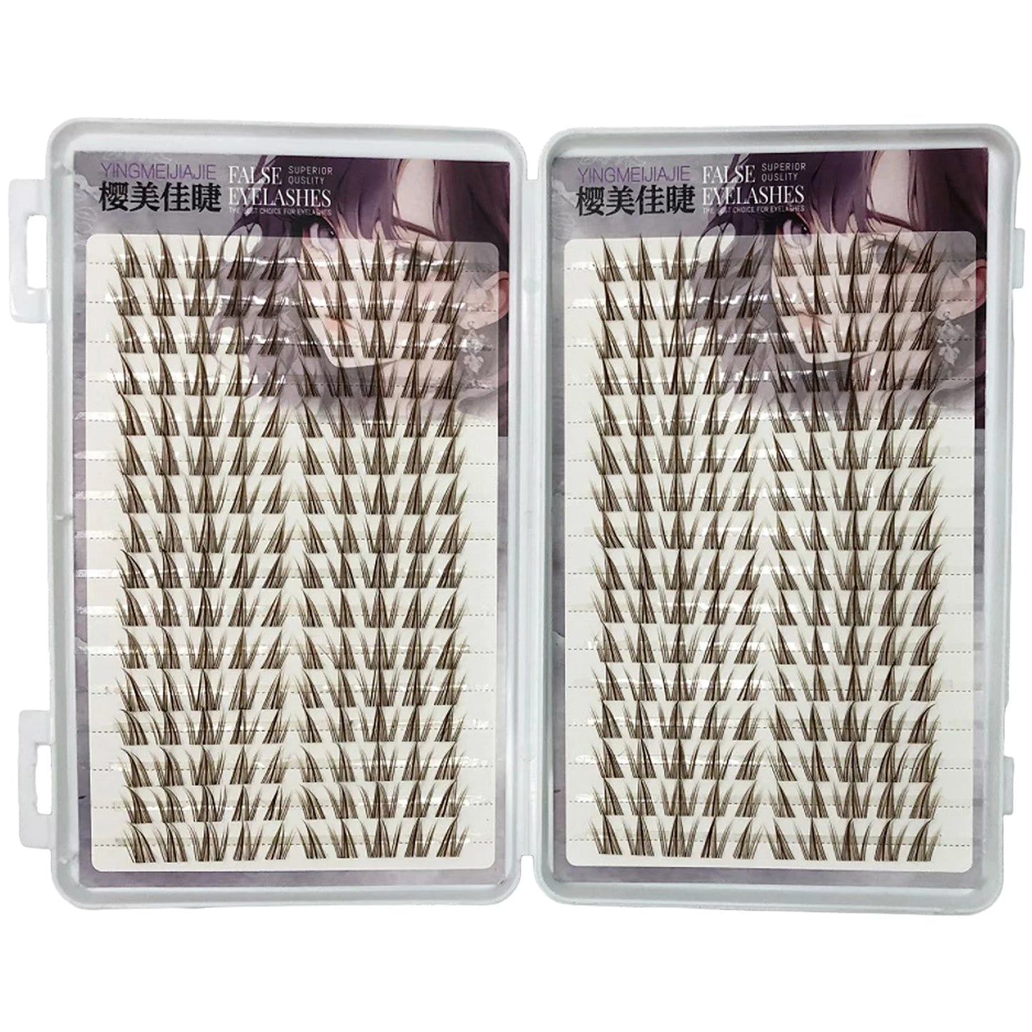 Brown Cluster False Eyelashes – Natural Wispy Volume Lash Extensions