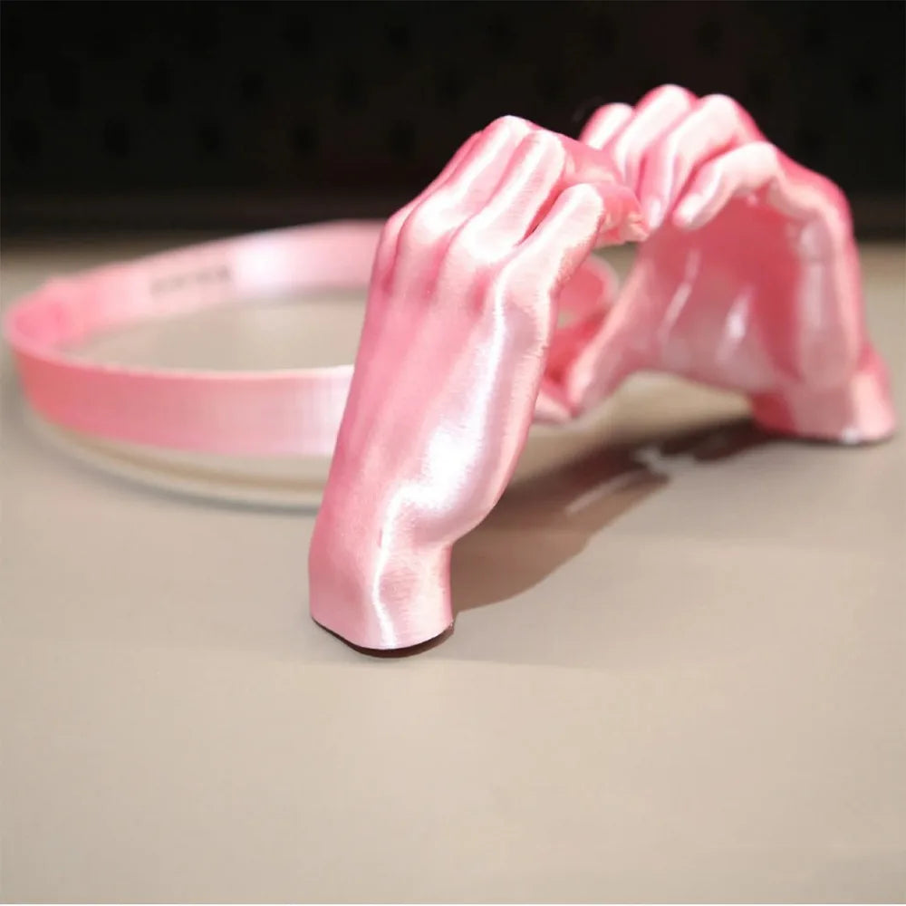 3D Printed Heart Hands Sun Visor Hat | UV Protection Beach Cap