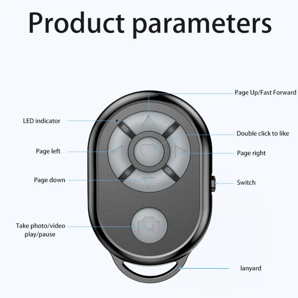 Bluetooth Wireless Shutter Remote for iPhone & Android Peaceful Pleasures Health and Wellness