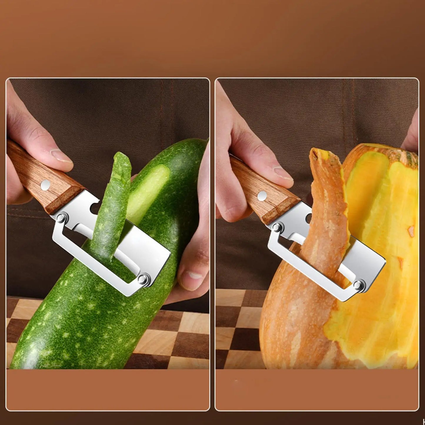 Stainless Steel Vegetable Peeler | Ergonomic Wooden Handle
