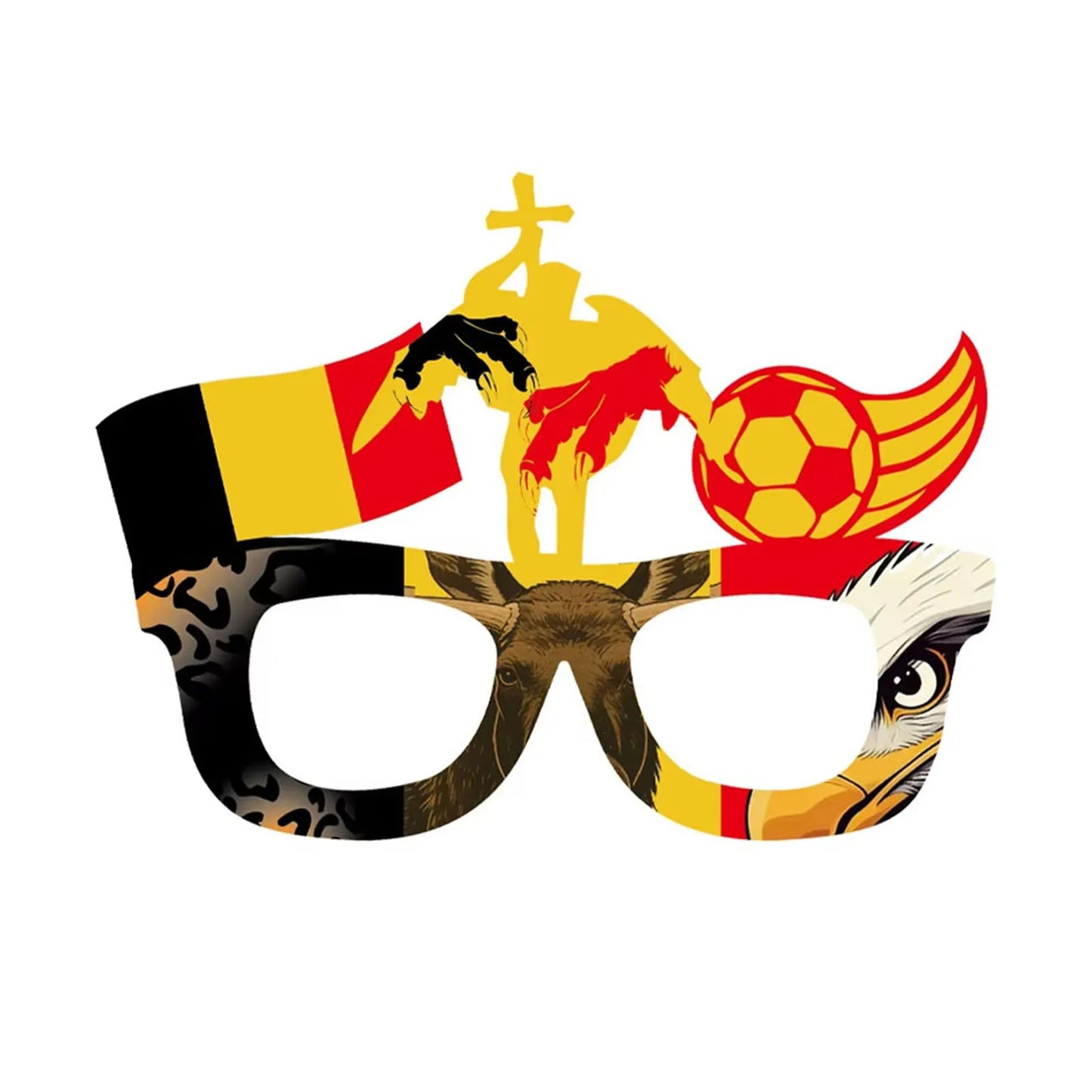 2026 Football Competition Novelty Fun Eyeglasses Football Merchandise Decorations for Sport Events and Gatherings Peaceful Pleasures Health and Wellness Belgium Version