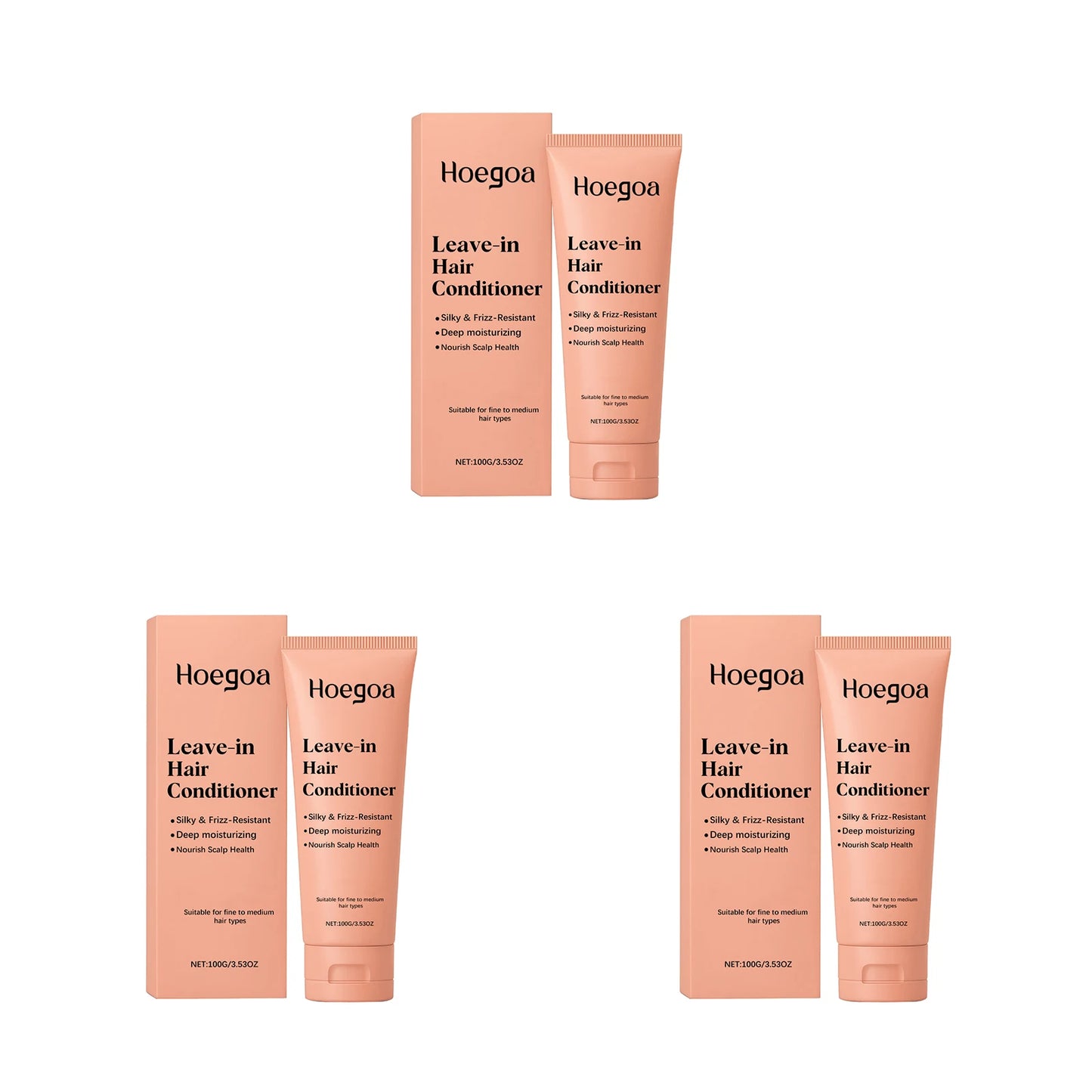 Leave-In Hair Conditioner Nourishing Anti-Frizz Repair Dry Damaged Split Ends Hair Thicker Soft Shiny Smoothing Hair Conditioner Peaceful Pleasures Health and Wellness 300g boxed