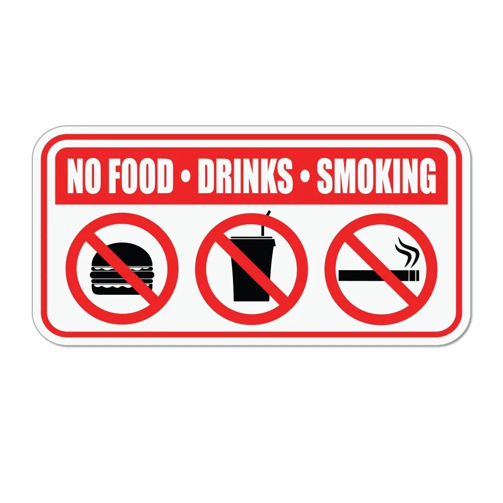 2pcs 4 x 2inch No smoking drinking eating car sticker window door decal Peaceful Pleasures Health and Wellness