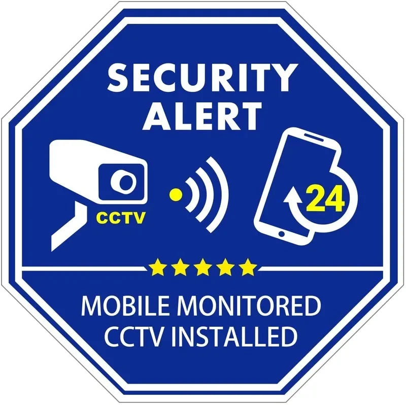 3.3"*3.3" 6PCs CCTV Video Surveillance Security & Mobile Monitored CCTV Installed Stickers, Indoor & Outdoor Peaceful Pleasures Health and Wellness