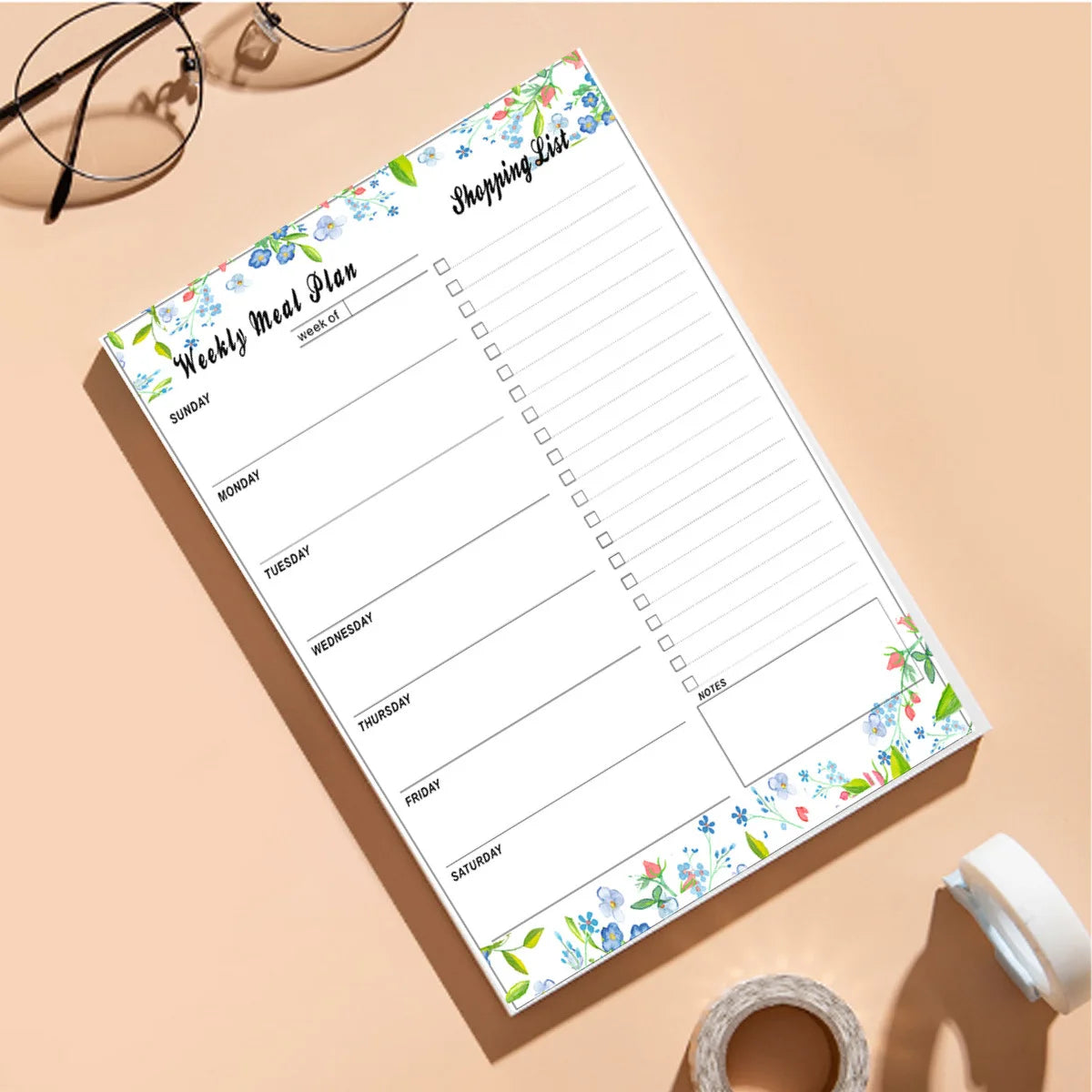 Weekly Meal Plan Food Refrigerator Sticker Magnet Peelable Shopping