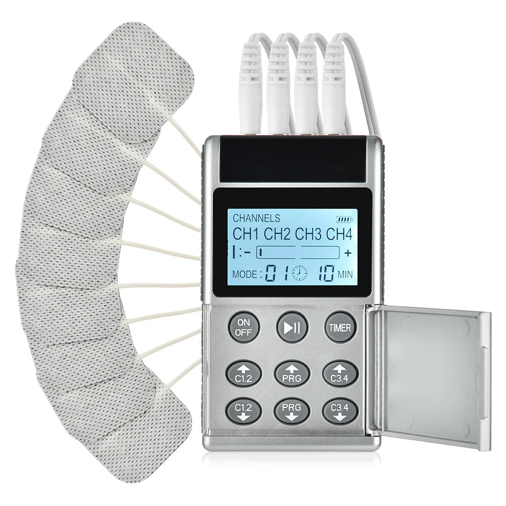 15 Modes Tens Muscle Stimulator Electric Acupuncture Body Massage Digital Therapy EMS Tens Unit Machine Back Electrostimulator Peaceful Pleasures Health and Wellness 8 pads