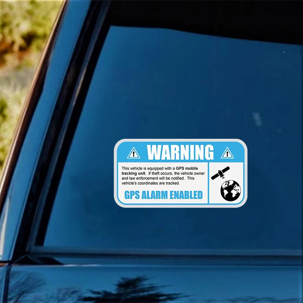4-Pack GPS Security Warning Vinyl Stickers | Anti-Theft Decals