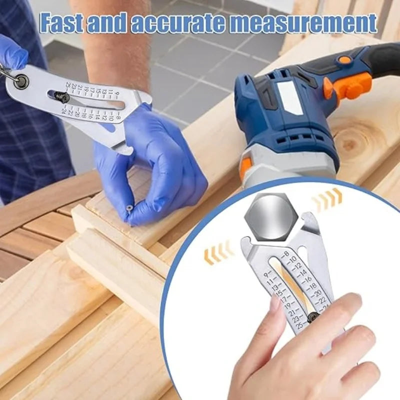 Portable Caliper Gauge Metric Precise Thread Checker Keychain