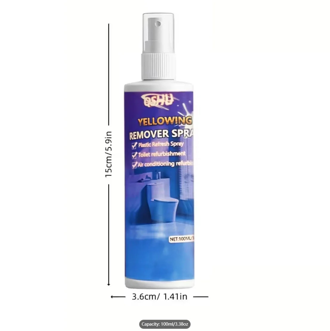 Plastic Yellowing Remover Spray 100ml – Restores White Surfaces
