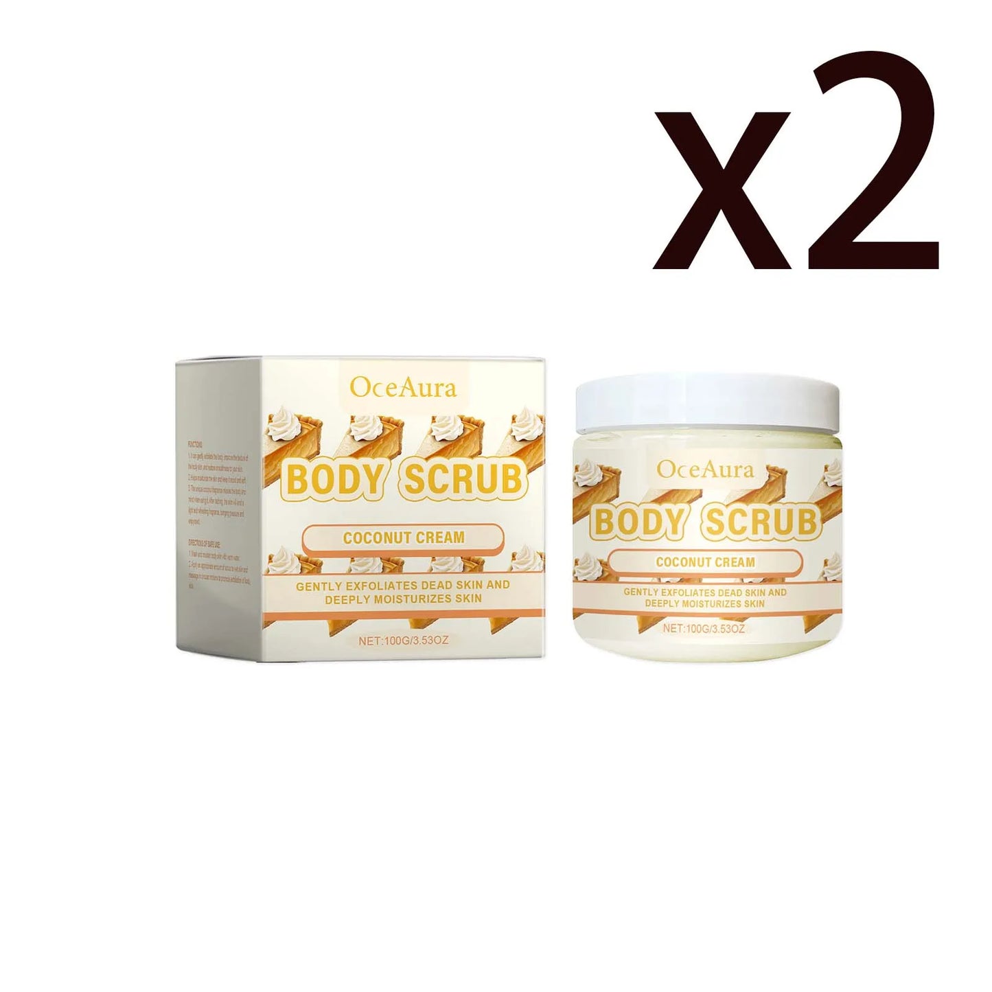 OceAura Coconut Exfoliating Body Scrub | Deep Moisturizing 100g