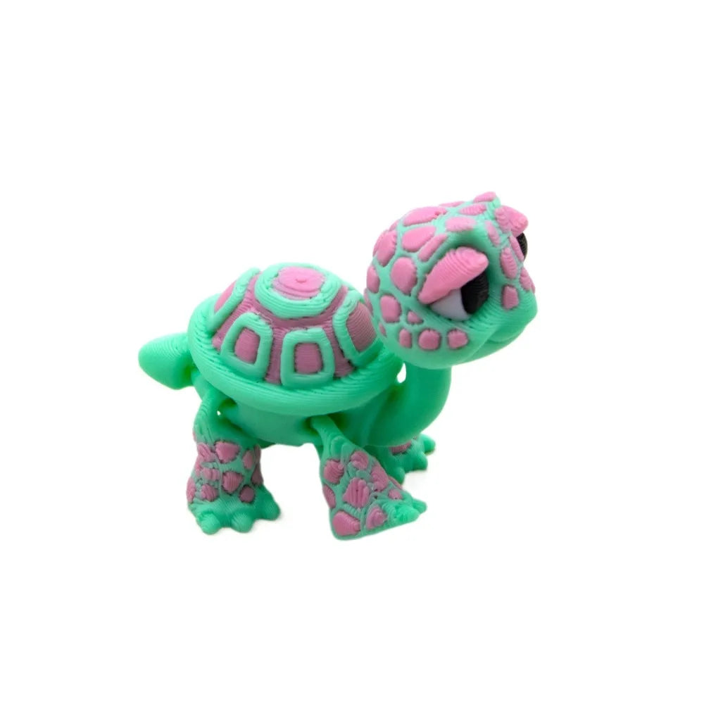 3D Printed Turtle Figurine | Articulated Joints Desktop Decor