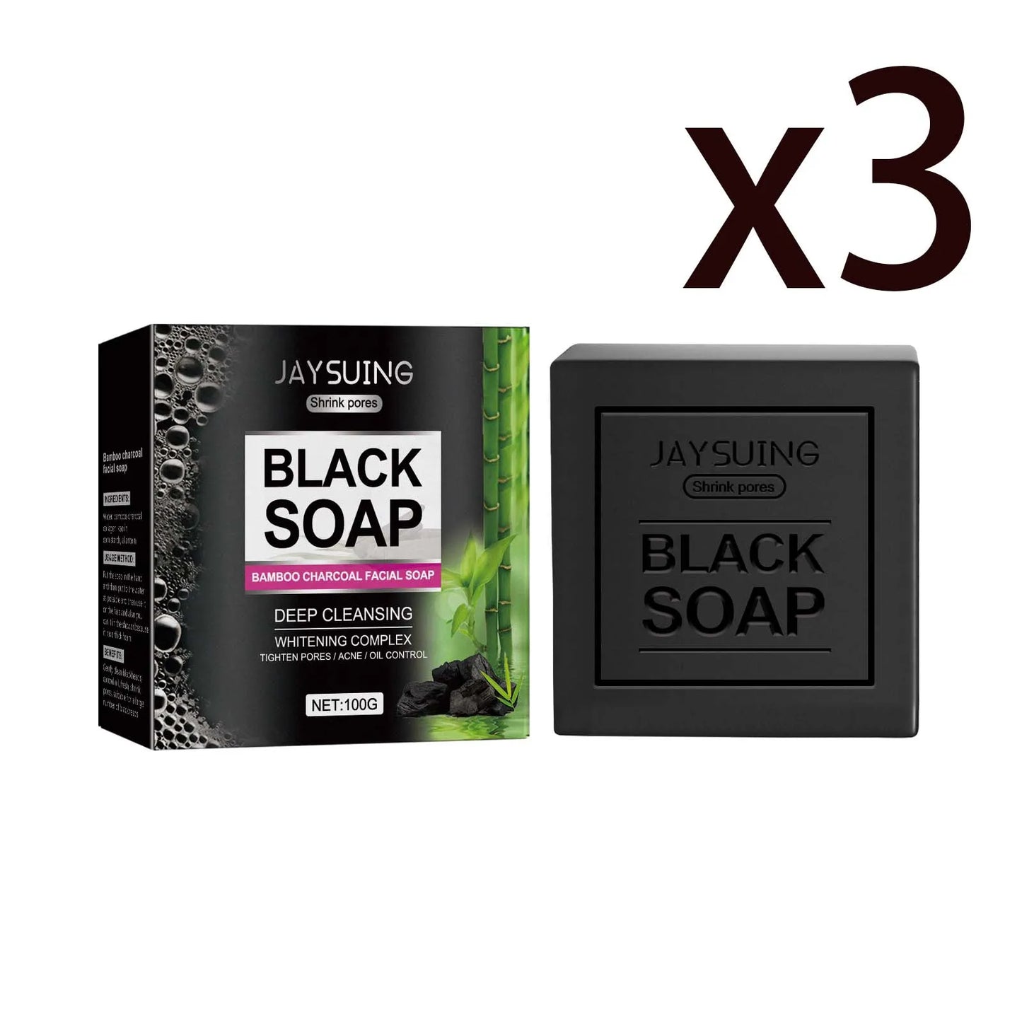 Bamboo Charcoal Face Soap – Deep Clean, Blackhead & Pore Care