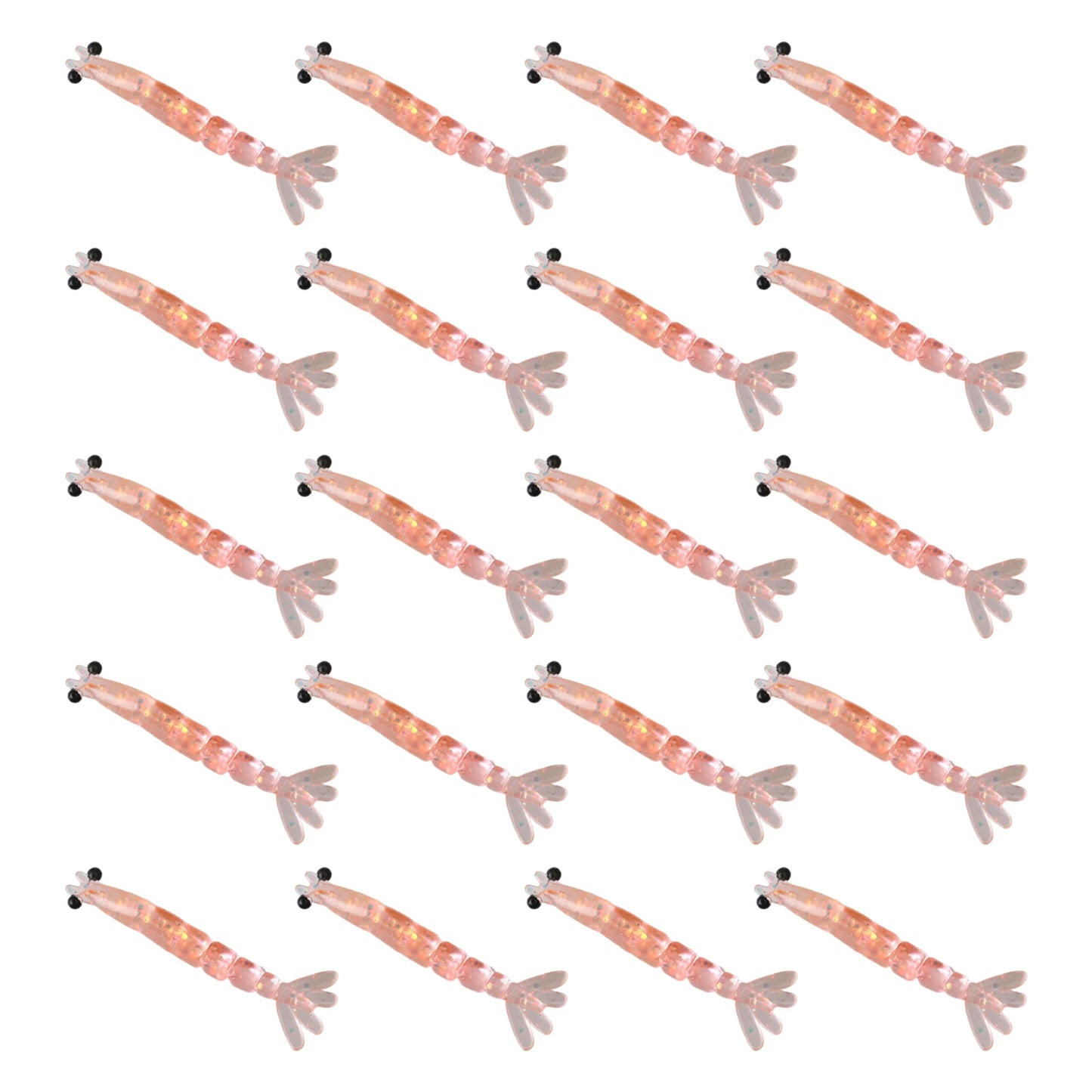 20Pcs Mini Shrimp Lure Multi-Segmented Soft Worm Shrimp Fishing Lure Realistic Shrimps Bass Bait For Saltwater & Freshwater Peaceful Pleasures Health and Wellness Pink
