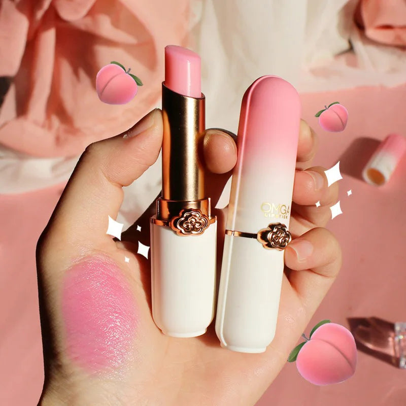 GECOMO Color-Changing Lip Balm | Peach Moisturizing Jelly Lipstick