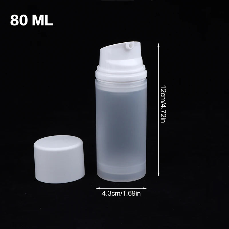 Frosted Refillable Travel Pump Bottle | Airless Lotion Dispenser