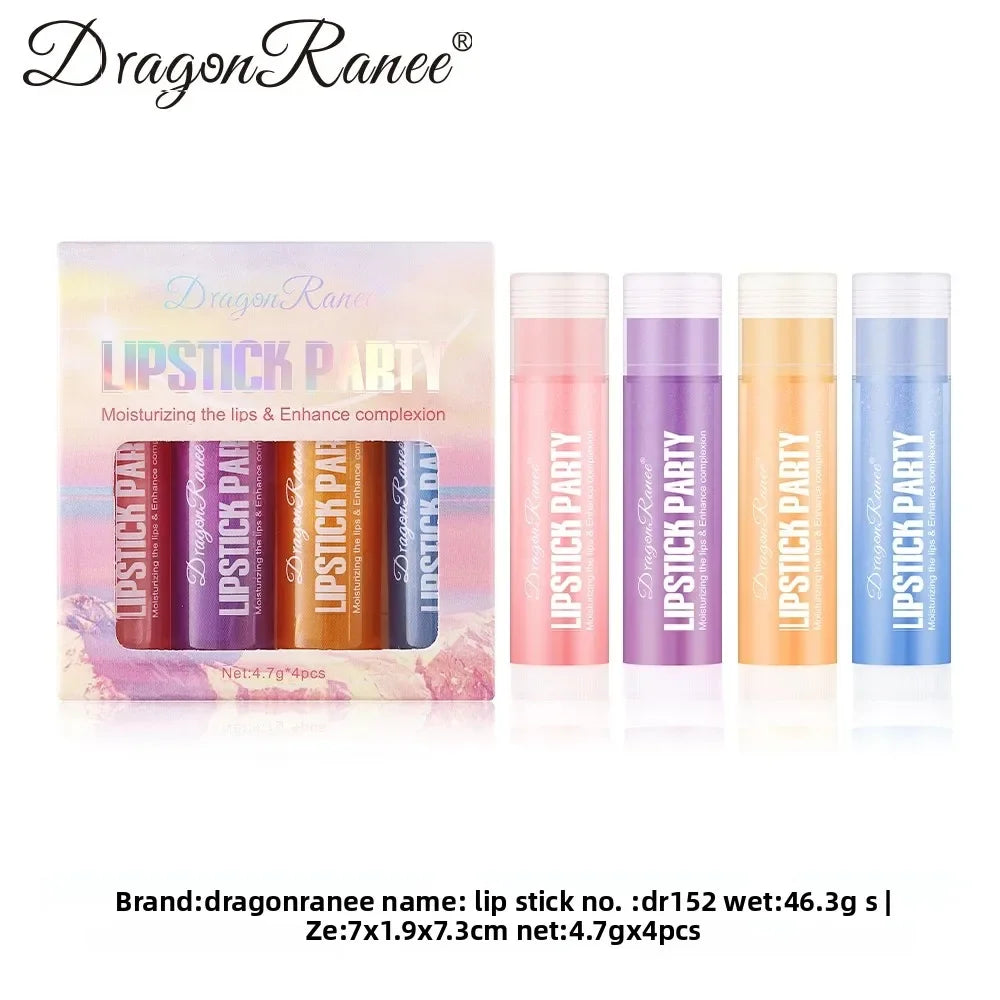Dragon Ranee Mirror Gloss Lipstick Set 4 Pcs – Shimmer & Hydration