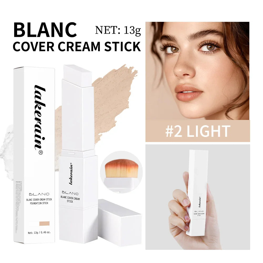 Blanc Cover Foundation Stick with Brush – Buildable, 5 Shades