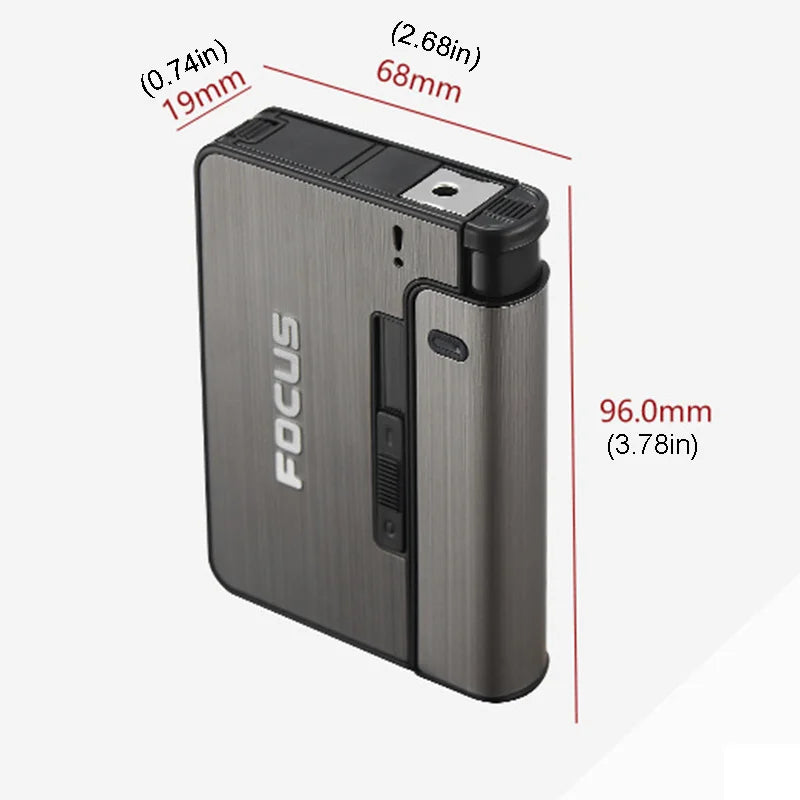 Portable Automatic Cigarette Case Metal Cigarette Holder Box for 10pcs King Size Cigarette Lighter Not Included Gift for Men Dad Peaceful Pleasures Health and Wellness