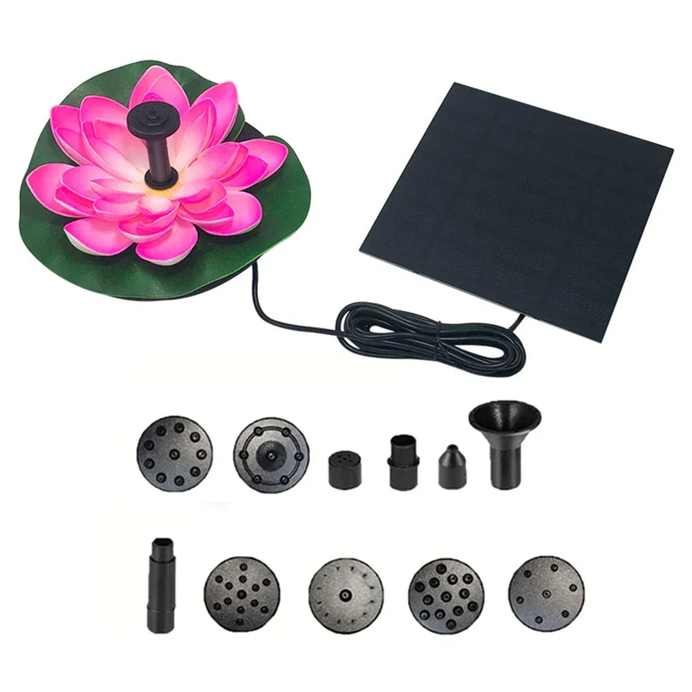Lotus Solar Water Fountain – Floating Garden Fountain Peaceful Pleasures Health and Wellness Pink United States