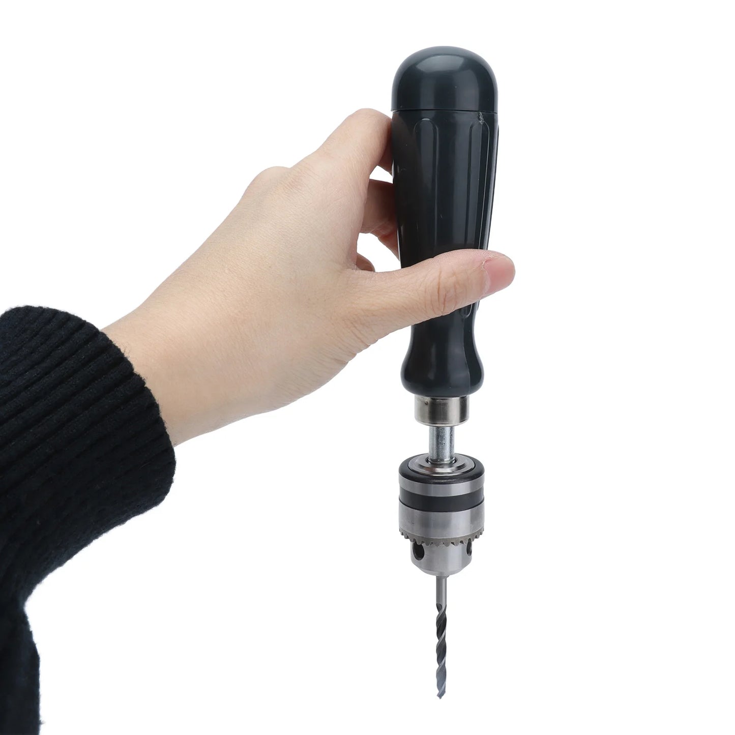 Hand Drill Carbon Steel Manual Crank Drill with Chuck Key and Drill Bit for Plastic Wood Jewelry Resin Nut Mini Hand Drill Peaceful Pleasures Health and Wellness