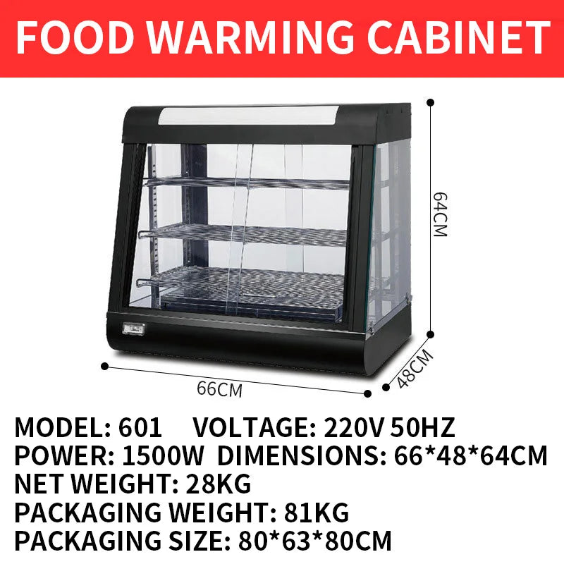 2000W 3-Tier Commercial Food Warmer Cabinet with LED Lighting