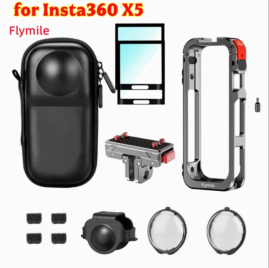 Insta360 X5 Metal Cage Kit – Aluminum Frame & Lens Guard