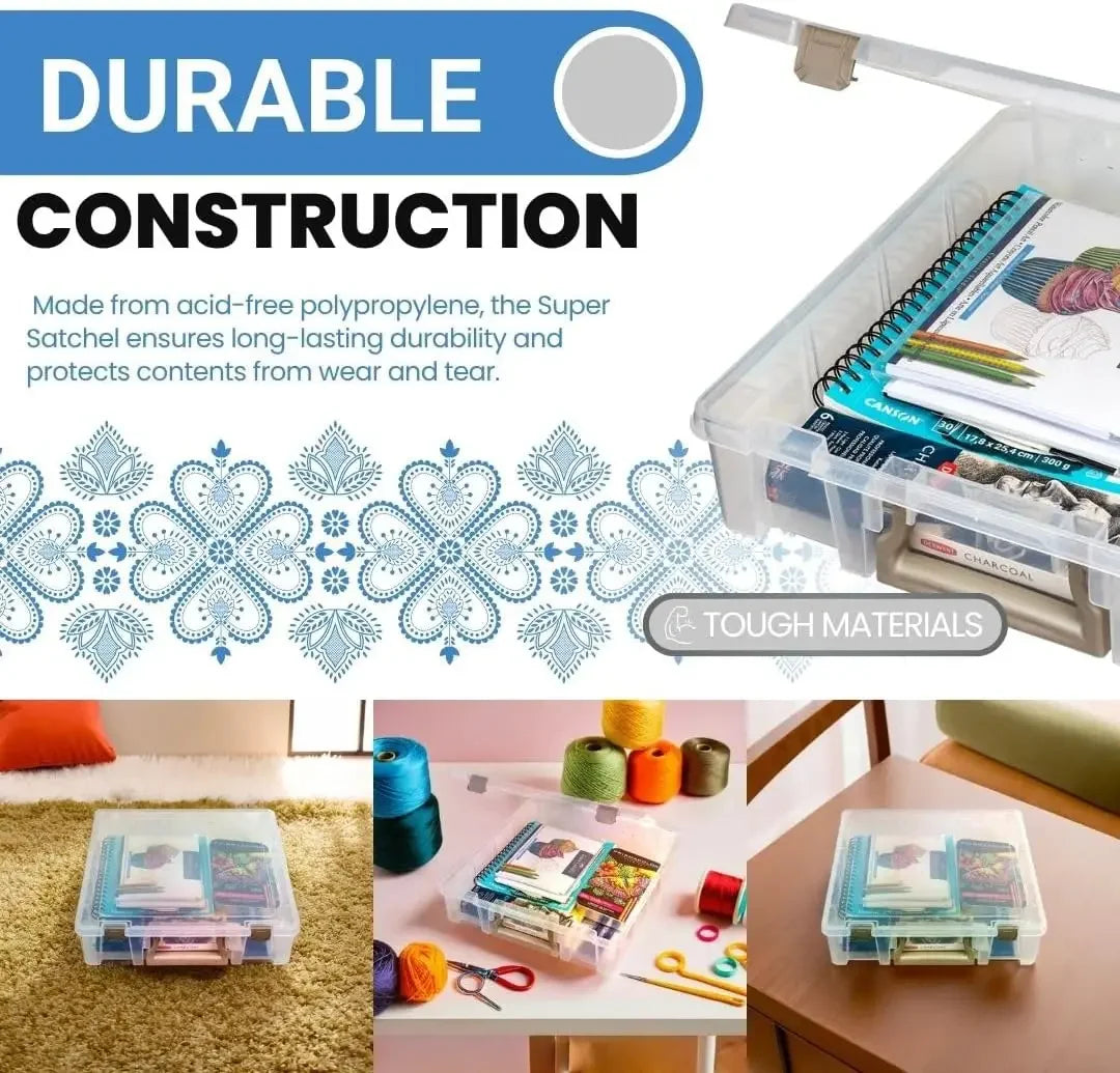 Clear Craft Organizer Storage Case with Removable Dividers, Durable Portable Box for Supplies Peaceful Pleasures Health and Wellness