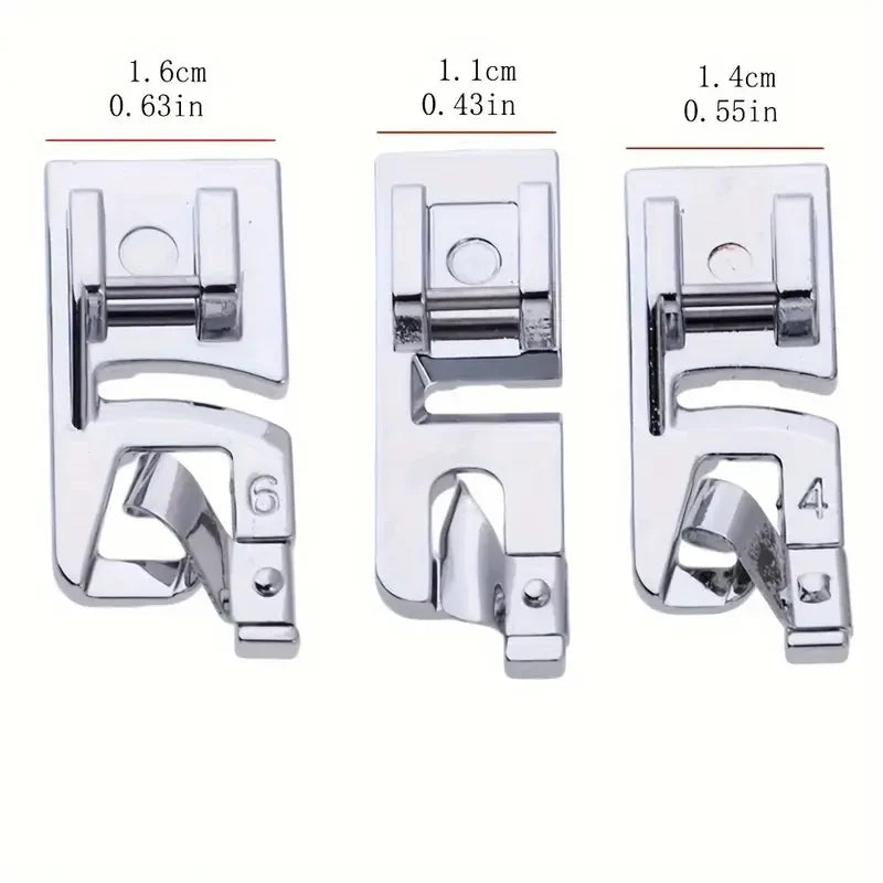 Narrow Rolled Hem Presser Foot Set 3mm 4mm 6mm | Singer Brother