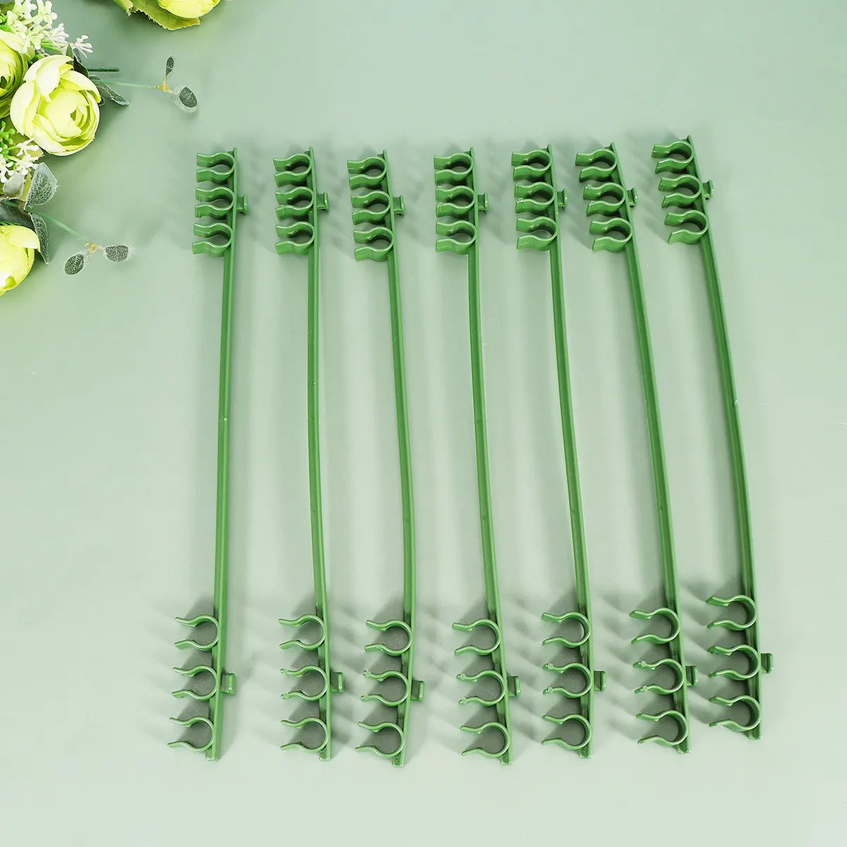50Pcs Compact Reusable Plastic Gardening Clip Tomato Support Buckle Cucumber Vine Trellis Connector for 8Mm Round Tube Plant Peaceful Pleasures Health and Wellness