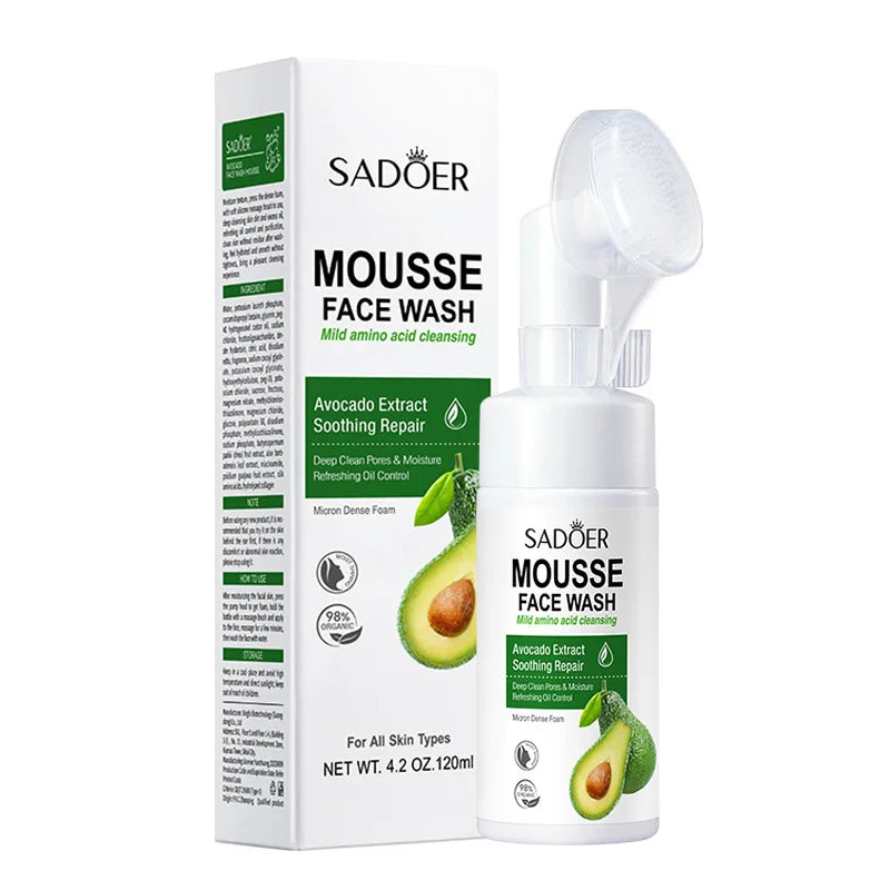 SADOER Fruit Foam Facial Cleanser – Anti-Wrinkle & Hydrating Foaming Facial Cleanser Peaceful Pleasures Health and Wellness Avocado