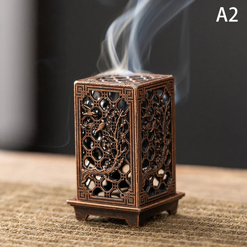 Square Alloy Incense Burner | Chinese Censer Aromatherapy Holder