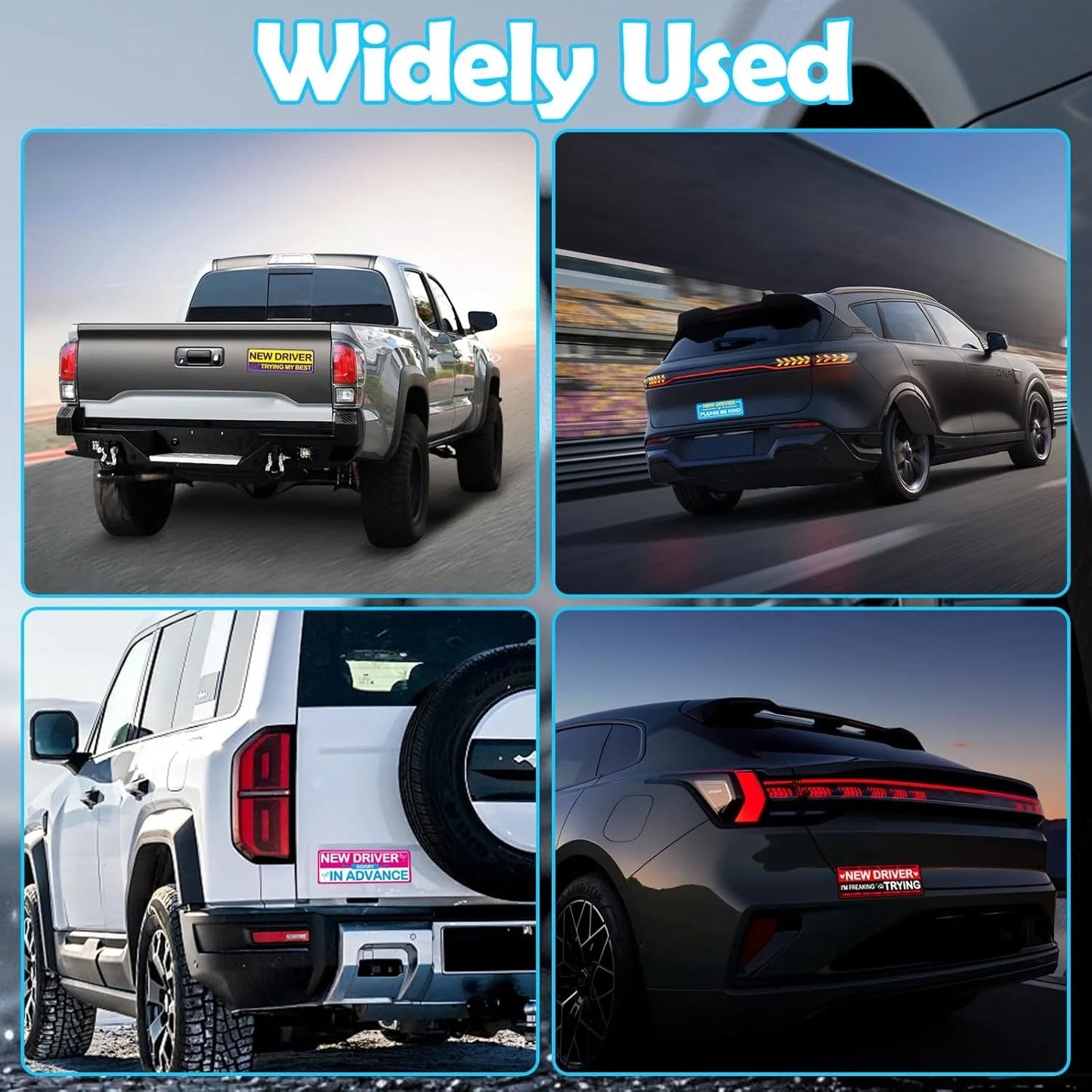 4-Pack Reflective Student Driver Car Magnet Stickers | New Driver