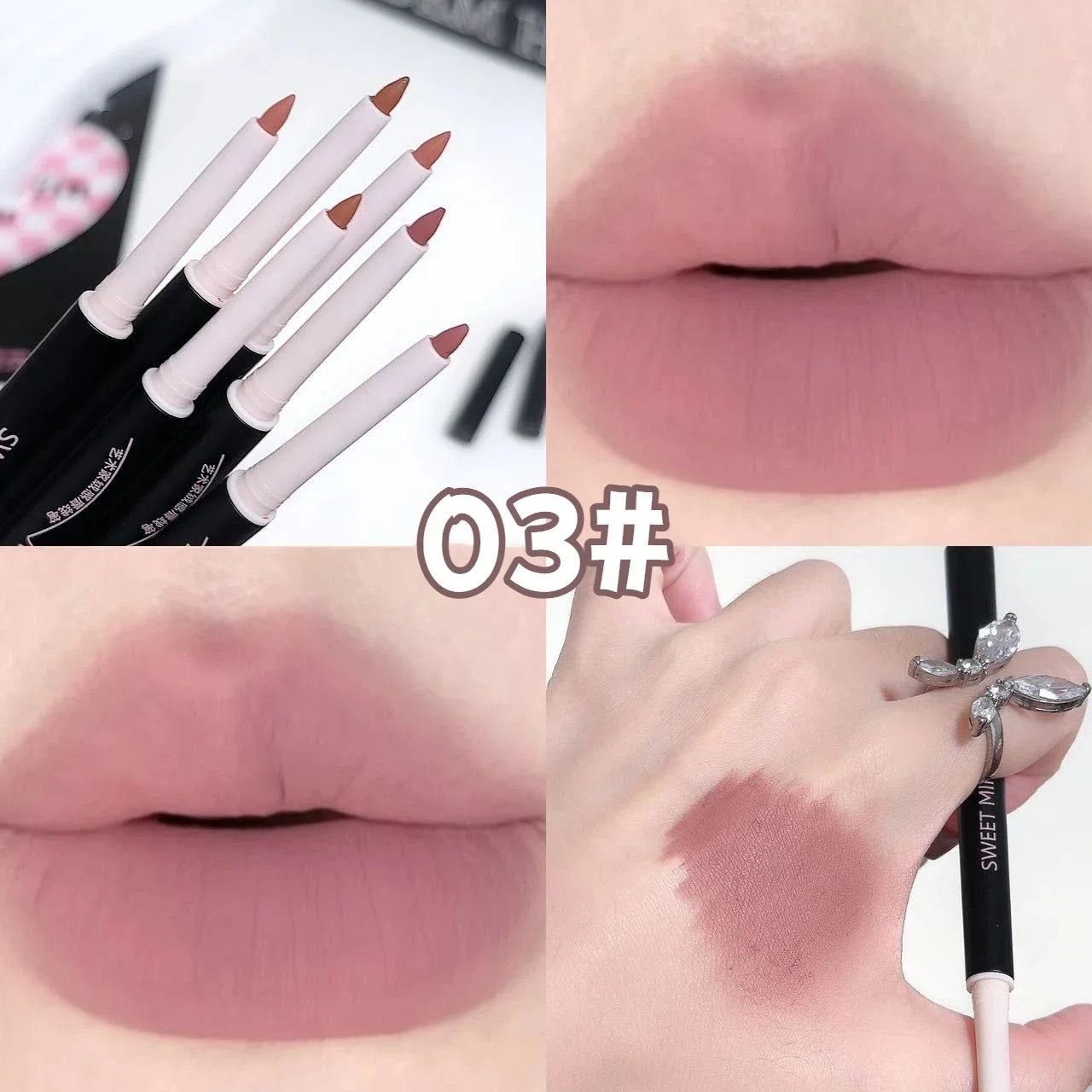 3D Velvet Matte Lip Liner Pencil – Waterproof Long-Lasting