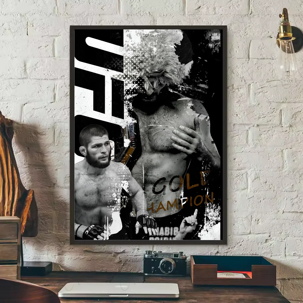 Khabib Nurmagomedov UFC Poster – HD Waterproof PVC Wall Art Sports Wall Poster Peaceful Pleasures Health and Wellness z16 30X40cmNoframe