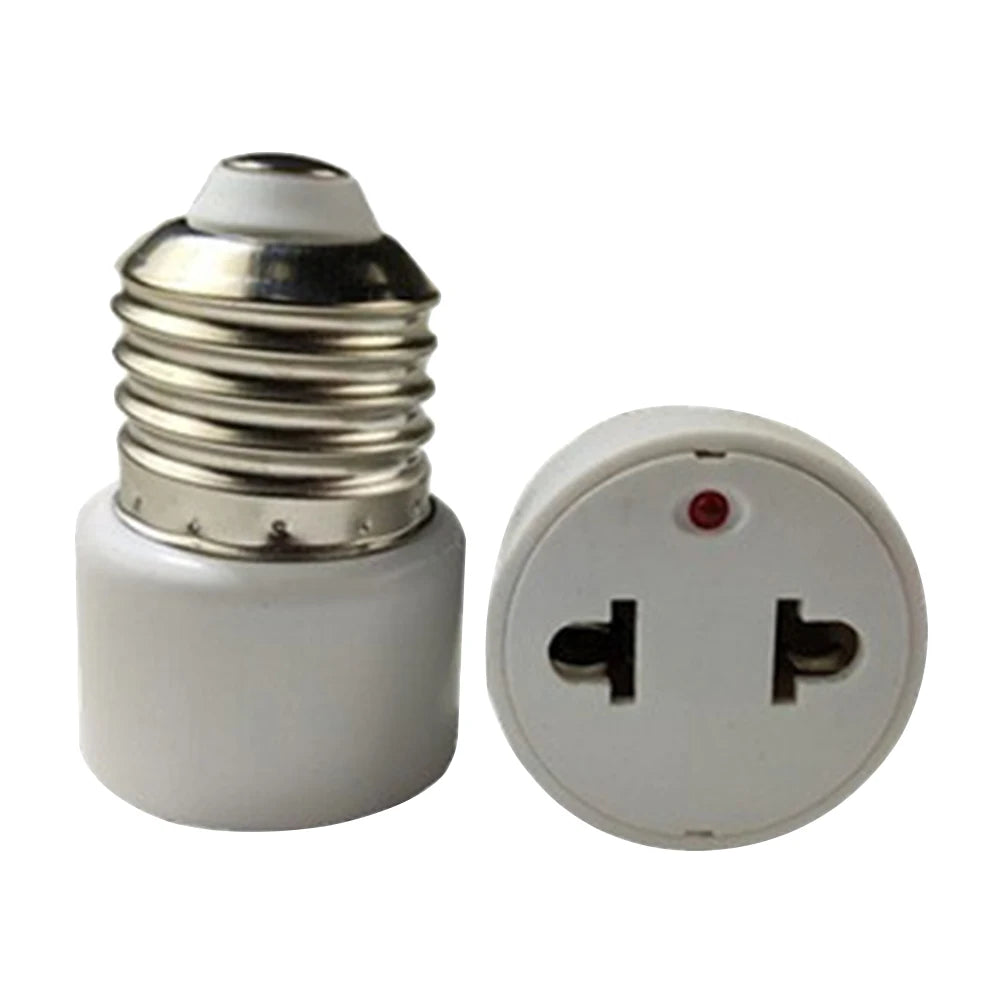 Bulb Base Screw Adapter E26/E27 Light Socket To Plug Adapter Flame Retardant Prong Light Socket Outlet Fit for 2/3 Prong Convert Peaceful Pleasures Health and Wellness E27 to EU