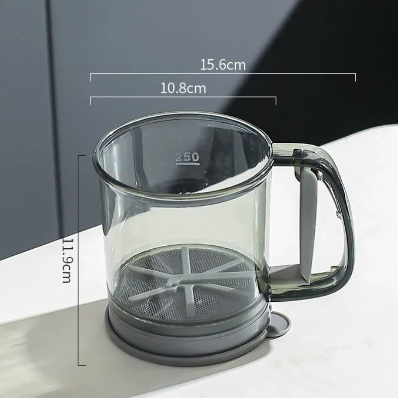 Semi-Automatic Hand-Held Flour Sifter – One-Squeeze Baking Sieve for Flour, Sugar & Cocoa