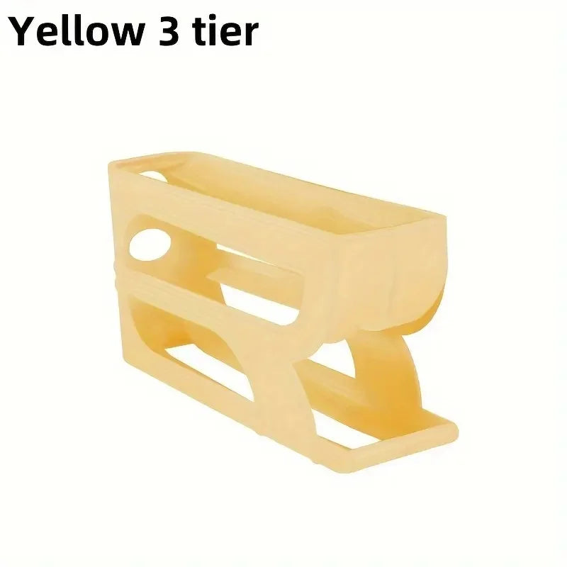Automatic Rolling Egg Dispenser Tray – Holds 20 or 30 Eggs Egg Storage Organizer Peaceful Pleasures Health and Wellness 3 Tiers -Yellow