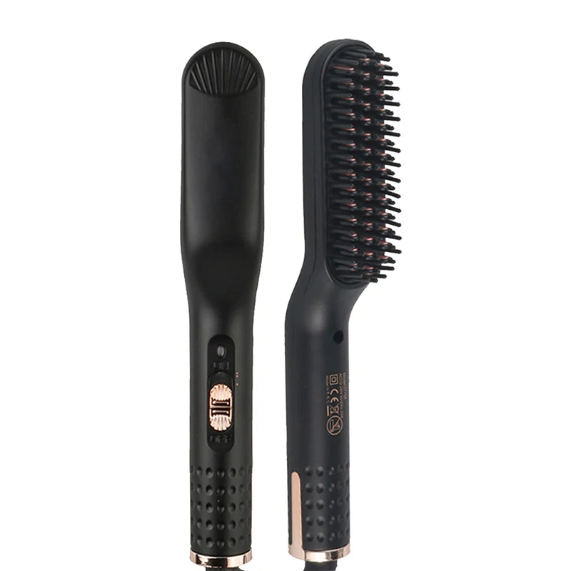 Portable Hair Straightener Brush Men Fluffy Hair Electric Curling Beard Straightener Beard Care Short Hair Straightener Comb Peaceful Pleasures Health and Wellness