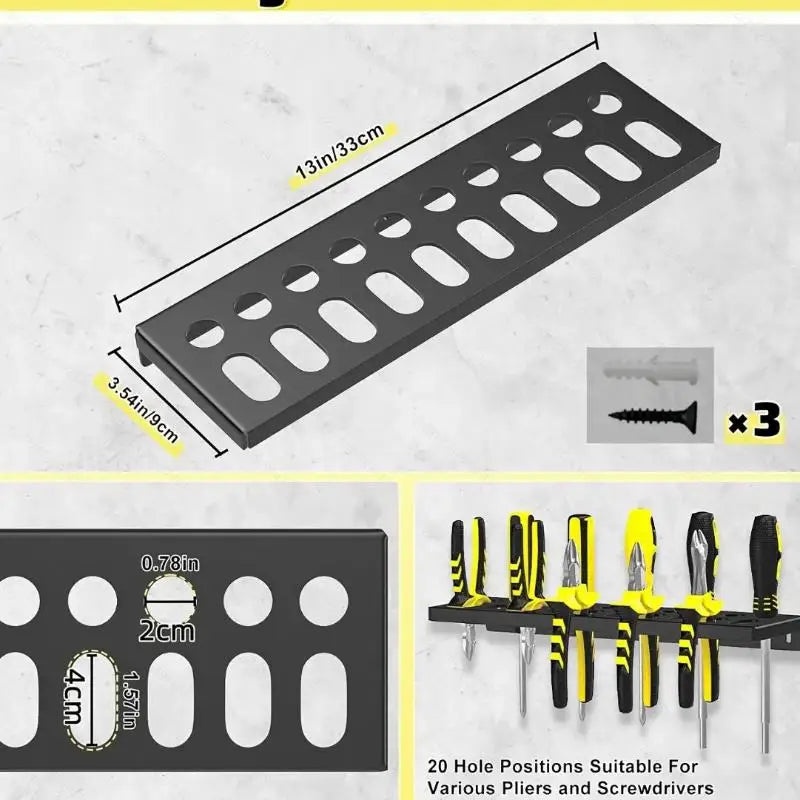 Metal Wall Mount Tool Organizer – Workshop Storage Rack