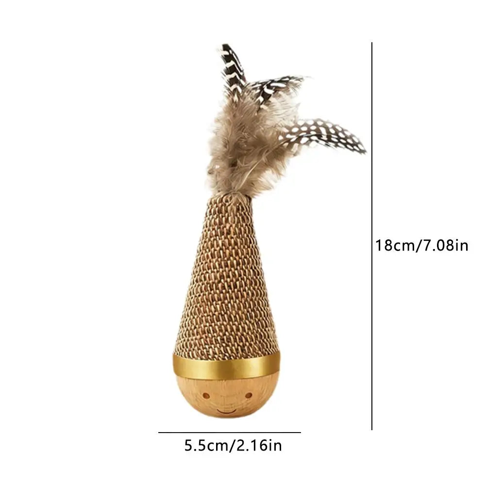 Cat Roly Poly Feather Tumbler Toy – Interactive Indoor Play