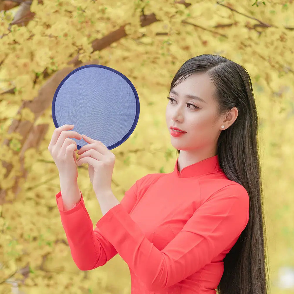 3Pcs Folding Round Fan Compact Portable Hand Fan Simple Elegant Design for Women Travel Handbag Backpack Everyday Use Peaceful Pleasures Health and Wellness