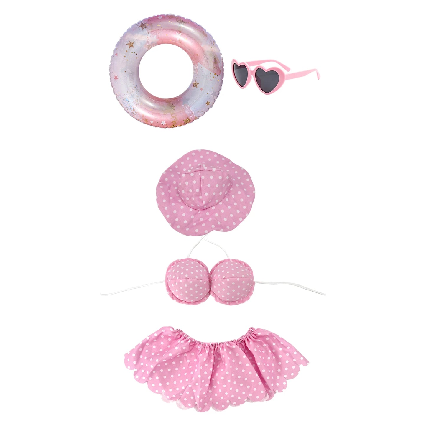 Bikini Porch Goose Summer Outfit with Swimsuit Floatie Hat Sunglasses 23 Inch for Outdoor Garden Patio Decoration Peaceful Pleasures Health and Wellness pink 1