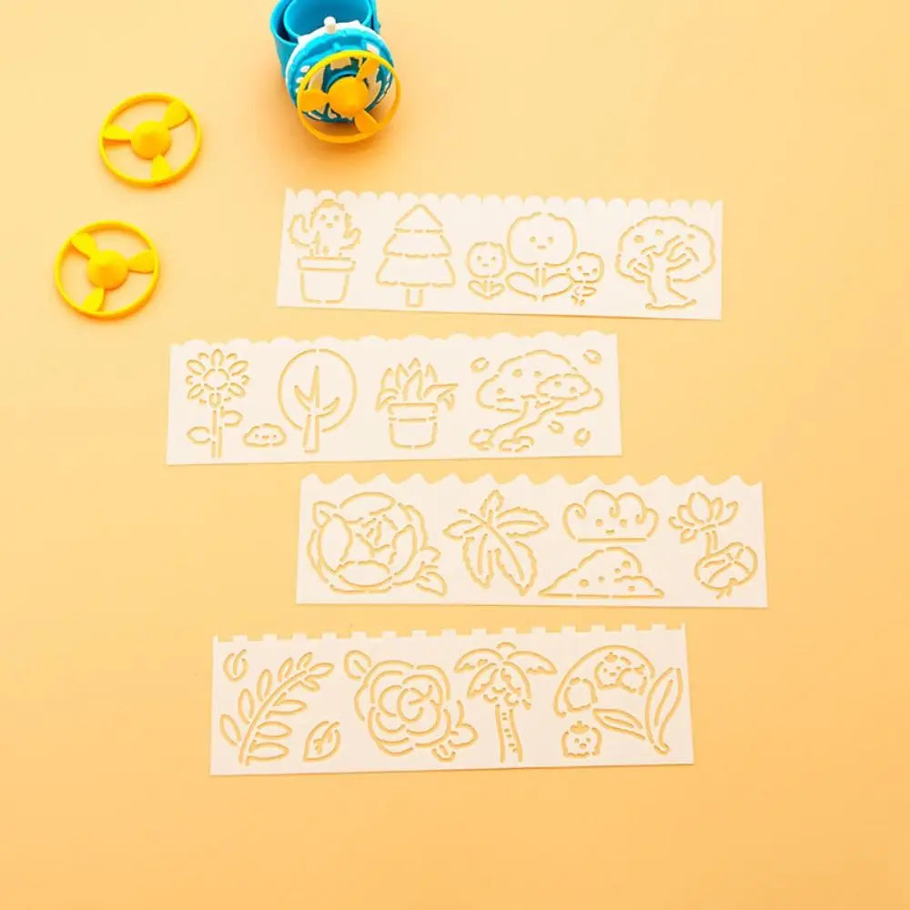 4pcs/set Copying Stencils Hollowed Drawing Templates DIY Craft Decorative Spray Painting Template Handcraft Stamping Peaceful Pleasures Health and Wellness style 3