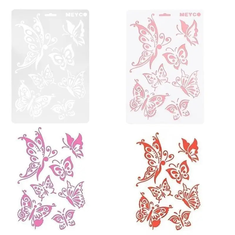 Mural Butterfly Embossed Template DIY Handmade Scrapbook Photo Album