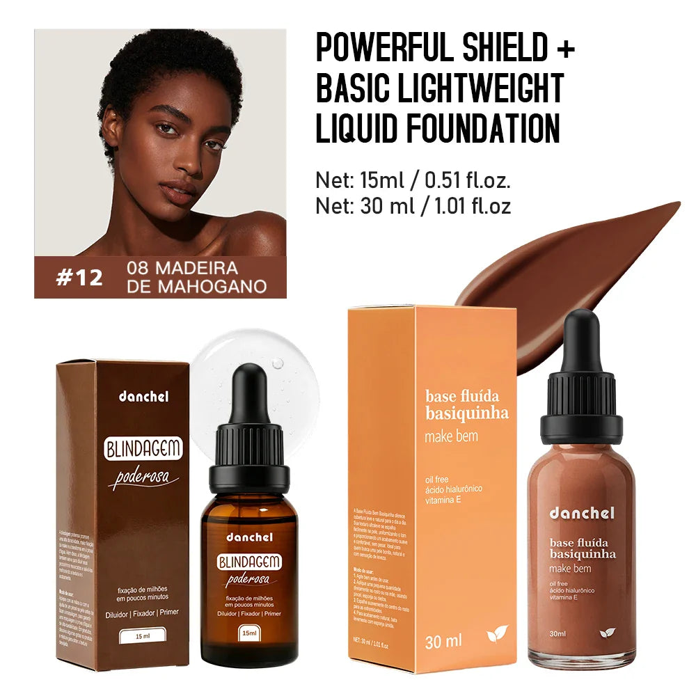 Primer & Liquid Foundation Makeup Set – Waterproof, Long-Lasting