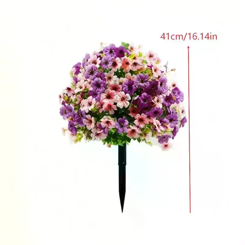 Artificial Violet Flower Topiary Stake – Fade-Proof Garden Decor