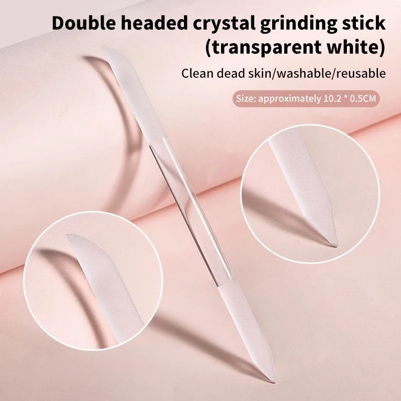 1Pcs Glass Cuticle Pusher Nail Manicure Stick Professional Precision Filing CuticleRemover PedicureForManicure Nails Accessories Peaceful Pleasures Health and Wellness White