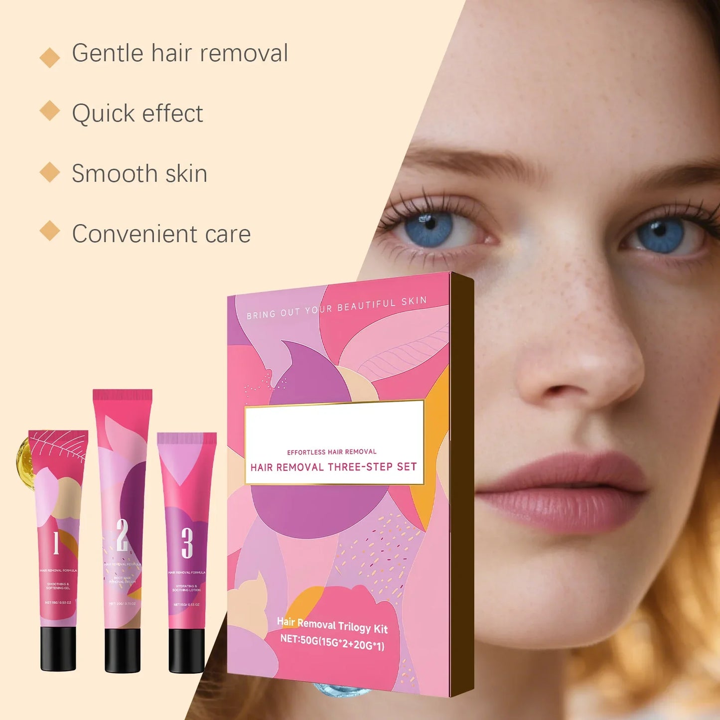 Gentle Hair Removal Cream Set – Face & Body Depilatory Kit