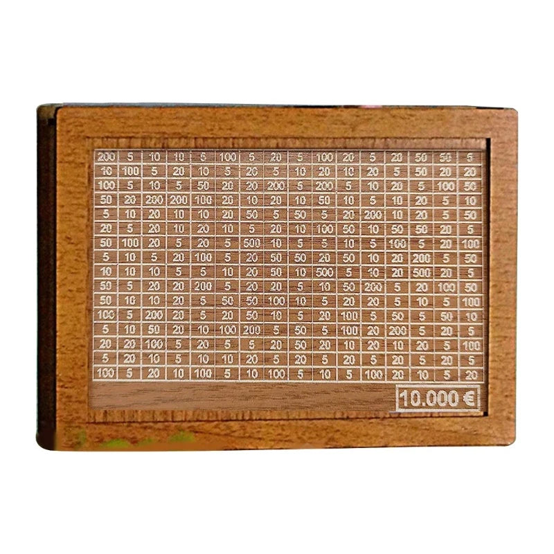 Wooden Euro Money Box Piggy Bank with Savings Goal Counter